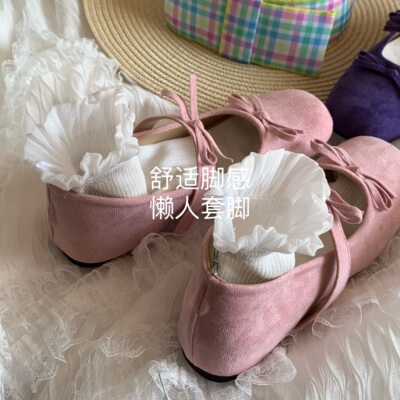 韩版ins女春季厚底蝴蝶结单鞋