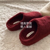 安纳海姆红 女外穿2025秋冬懒人毛毛鞋 INS露思同款 羊羔包头半拖鞋