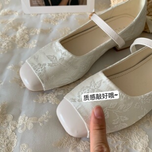 柔美丝绸~国风中式温柔玛丽珍小皮鞋女晚晚风国风马面裙旗袍单鞋