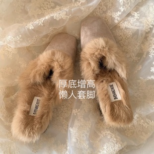 温柔！内敛！优雅大方~INS圆圆同款法式仙女风毛毛鞋高跟鞋伴娘