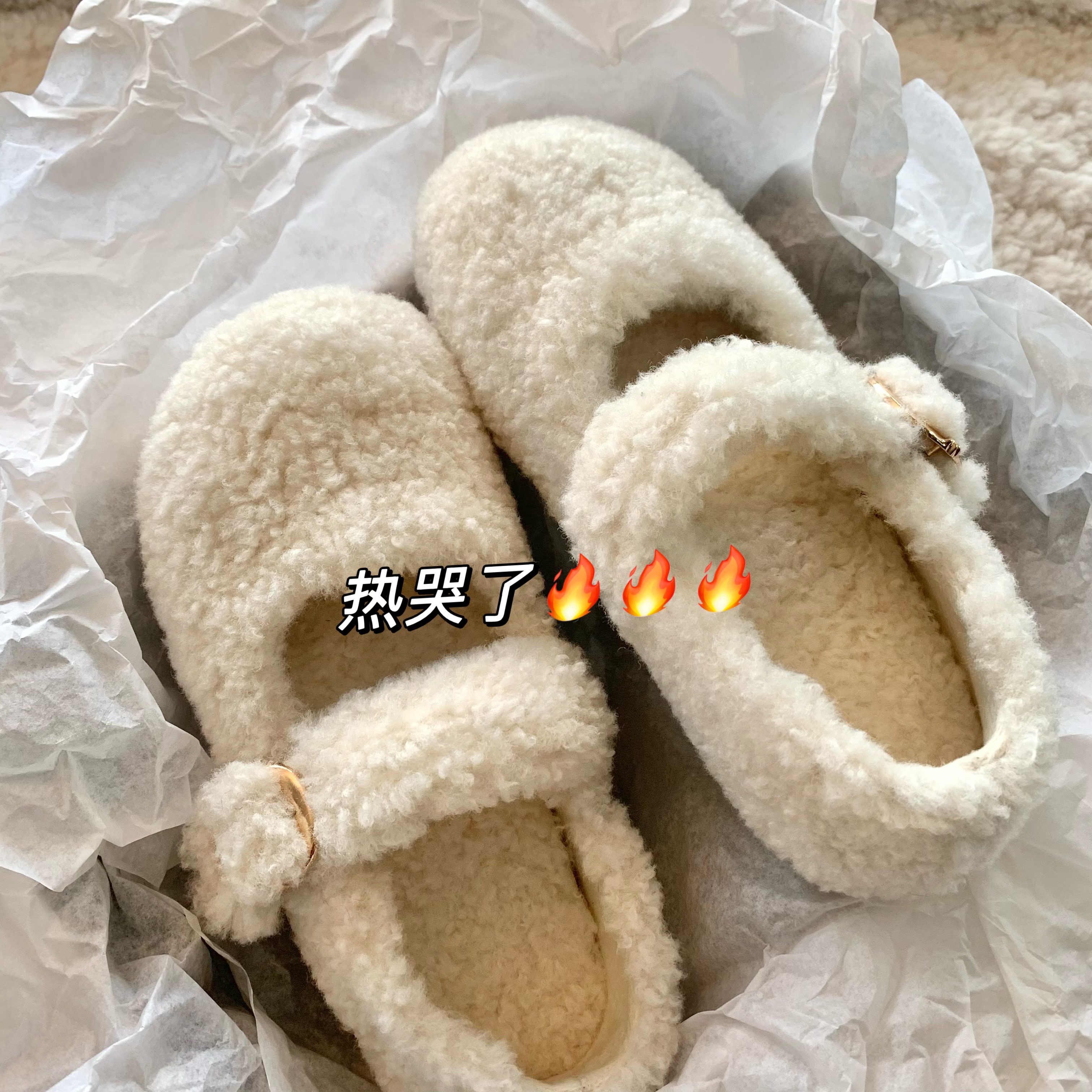 韩国ins冬季复古百搭慵懒毛毛鞋