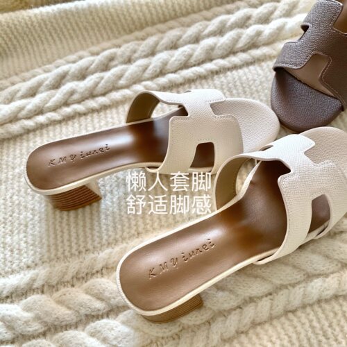 韩版ins休闲百搭厚底方跟拖鞋女