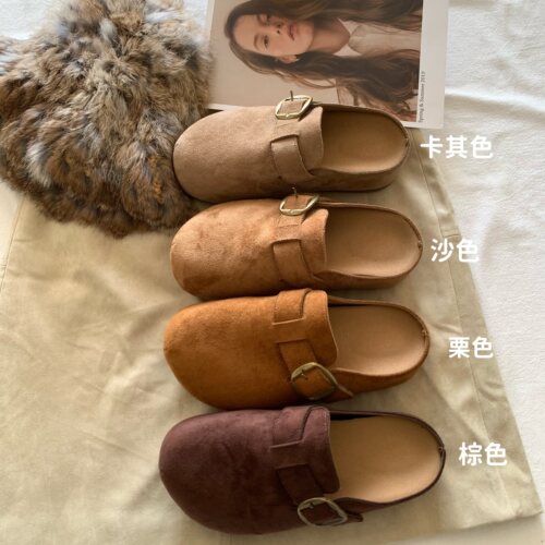 不费脑搭配～！INS厚底增高勃啃鞋女2026百搭休闲懒人包头半拖鞋