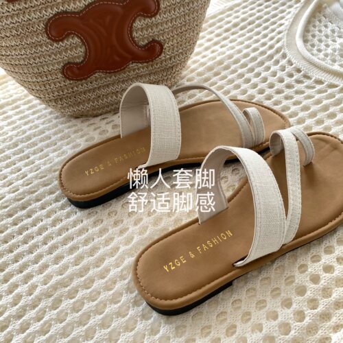 韩国ins夏季平底夹趾拖鞋女外穿