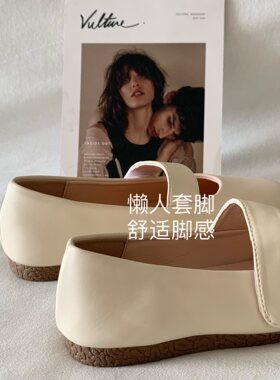 单鞋韩版ins魔术贴豆豆鞋
