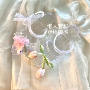 花漾鎏纱~海边度假水晶公主鞋女夏原创lolita花嫁凉拖鞋手作闪闪