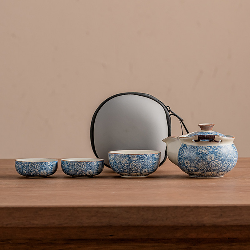 复古便携旅行茶具套装一壶四杯旅行带精美收纳包茶盘精致中式旅行,餐饮具,旅行茶具,淘宝优惠券,粉丝福利购,淘宝优惠卷