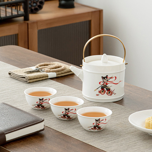 家用高档羊脂玉陶瓷盖碗茶杯套装 2025创新茶具套装 送礼伴手礼