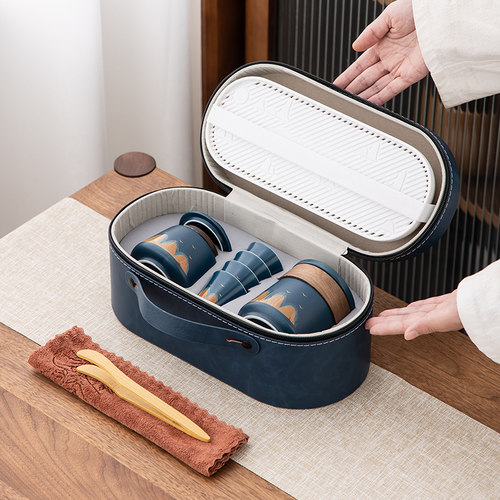 万里江山旅行茶具套装便携式包快客杯户外旅游收纳泡茶壶喝茶装备