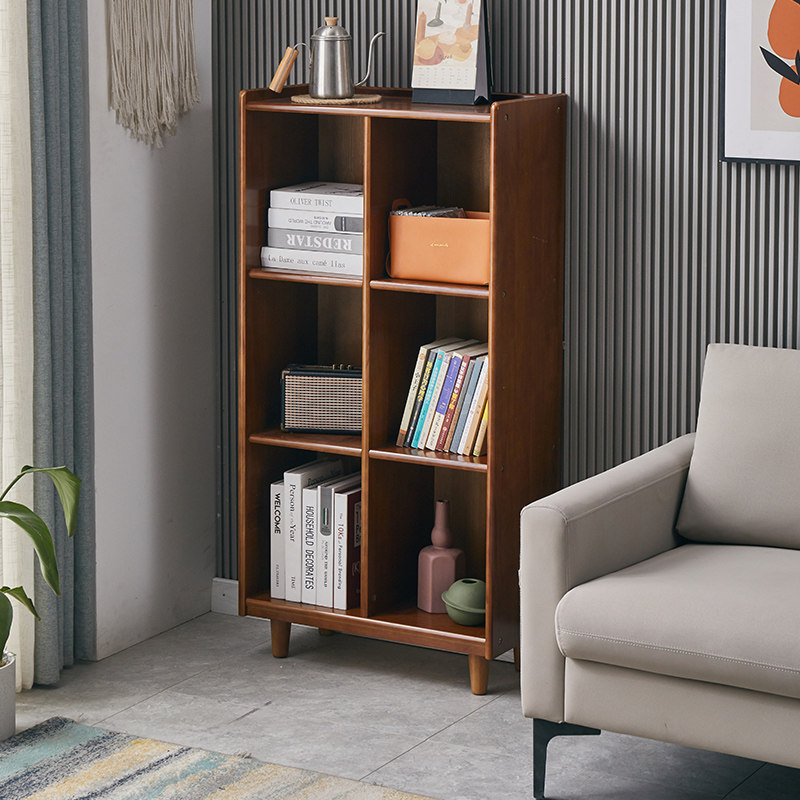 实木简易书架置物架落地小型多层书柜客厅儿童窄靠墙小户型墙角,住宅家具,书架,淘宝优惠券,粉丝福利购,淘宝优惠卷