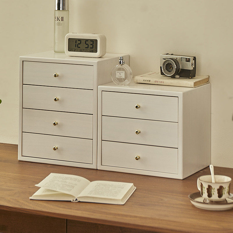 实木桌面抽屉收纳盒玄关办公桌梳妆台长方形化妆品杂物首饰收纳柜