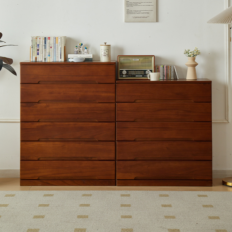 久沐森实木五六斗柜置物柜收纳