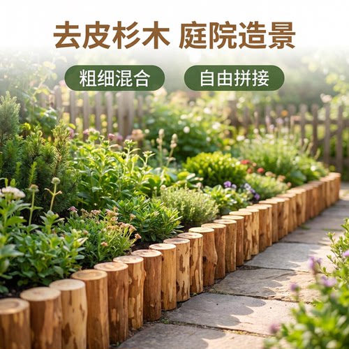 去皮杉树枝木柴铺米家装装饰造景