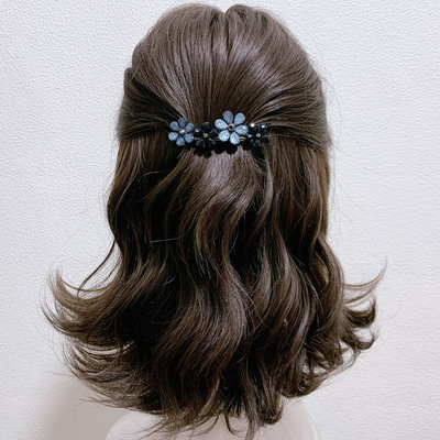 小清新花朵发夹后脑勺弹簧夹顶夹