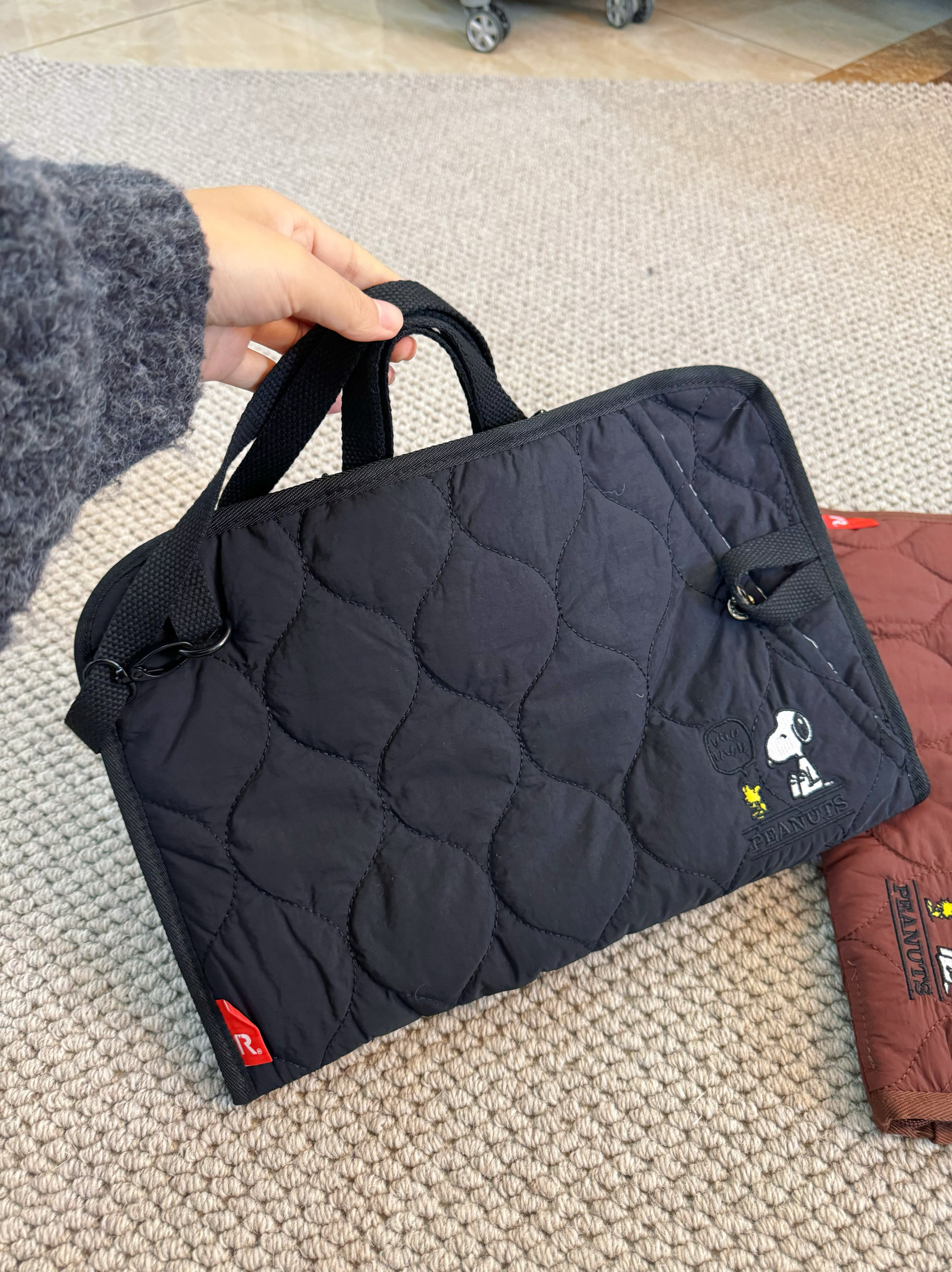 日系史努比卡通电脑包13寸笔记本斜挎包休闲手提防震ipad内胆包