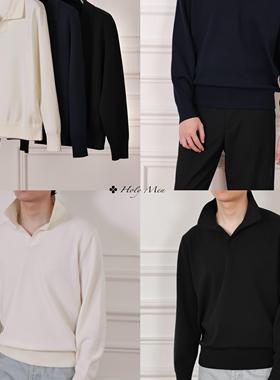 HolyMen可机洗15.5微米黄金羊毛海鸥领意式老钱贴身羊毛衫