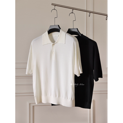 HolyMen强捻桑蚕丝羊毛Polo短袖