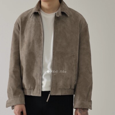 HolyMen羊皮外套翻领皮衣夹克