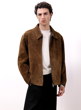 HolyMen | 英国CFS藏地牦牛双面皮棕色翻领真皮复古夹克