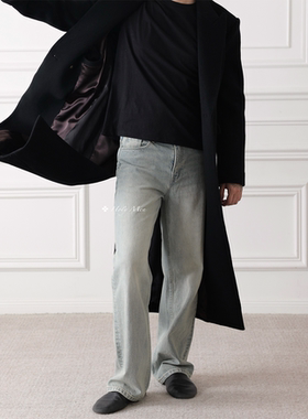 HolyMen | 25FW冈山Kaihara做旧直筒水洗磨白14.5oz牛仔裤男