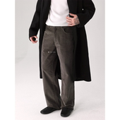 HolyMen ｜小含量羊绒定织极细坑条灯芯绒休闲长裤