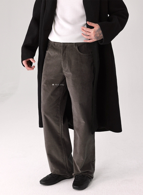 HolyMen ｜小含量羊绒定织极细坑条灯芯绒休闲长裤