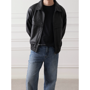 HolyMen 西班牙进口无涂层泡皮重工复古宽松皮衣外套