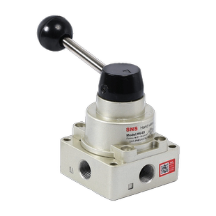 SNS神驰气动开关手动阀三位四通手转阀气缸控制换向阀小型HV-0204