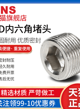 sns神驰bd堵头内六角堵头油堵螺塞闷头丝堵管堵1分2管塞英制公制