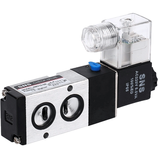 sns神驰4m210-08气动开关电磁阀12v气阀220v二位五通24v控制器
