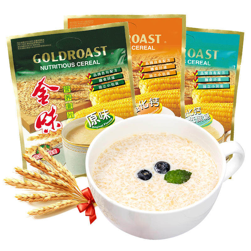 金味冲饮麦片原味营养麦片600g*1袋速食早餐燕麦代餐低聚糖食品