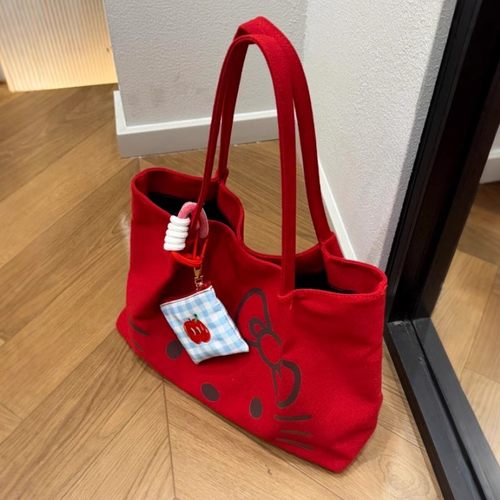 大容量新款帆布包HelloKitty托特可爱学生斜挎ins单肩手提通勤包