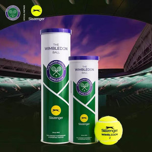 Slazenger史莱辛格网球温网比赛用球铁管网球3粒4粒装单桶