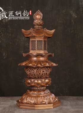 徽匠铜韵紫铜灯塔炉仿古铜器