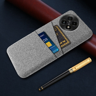 适用1+13手机壳布纹一加ACE3PRO插卡OnePlus 11R保护套12硬壳带卡包ace2V外壳放证高级布面高颜值高档防滑布