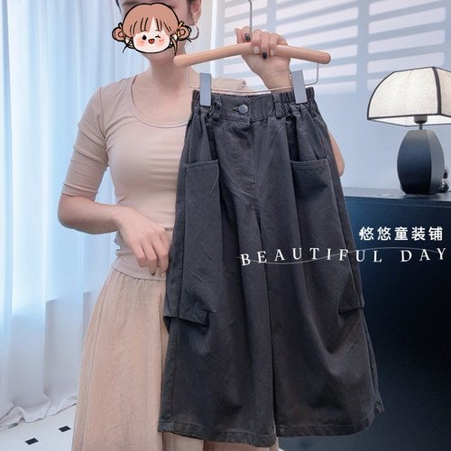 秋款女童韩系小众设计百搭休闲长裤