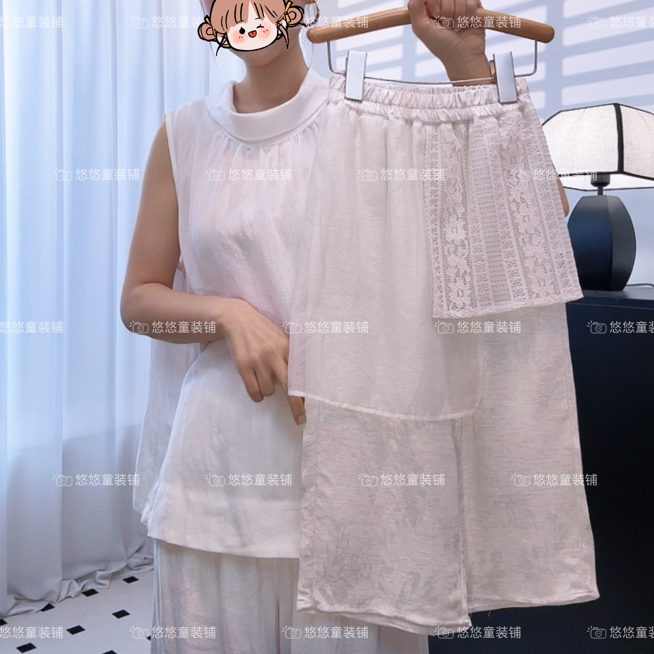 【现货当日发】夏季透气女童韩系小众设计百搭休闲裙子裤九分裤