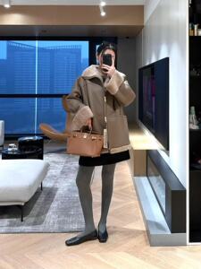NICOLE BENIST*皮毛一体剪羊毛夹克外套