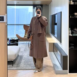 23秋冬SW箱式短款围脖式毛呢短外套 +长款双面呢外套