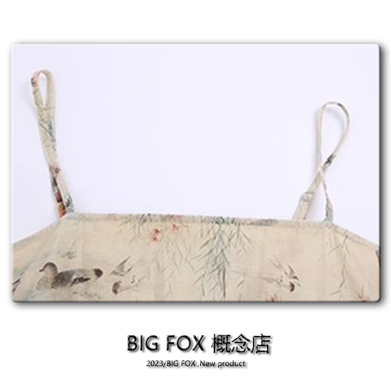 BIG FOX 중국 스타일 캐미솔 여성 이너웨어 및 아우터 섹시 핫걸 디자인 틈새 시크 중국 탑