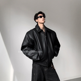 痞帅加厚cleanfit外套 夹棉皮衣棉服男冬季 黑沧社 轻奢高级感短款