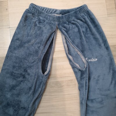 居家开档裤隐形拉链珊瑚绒