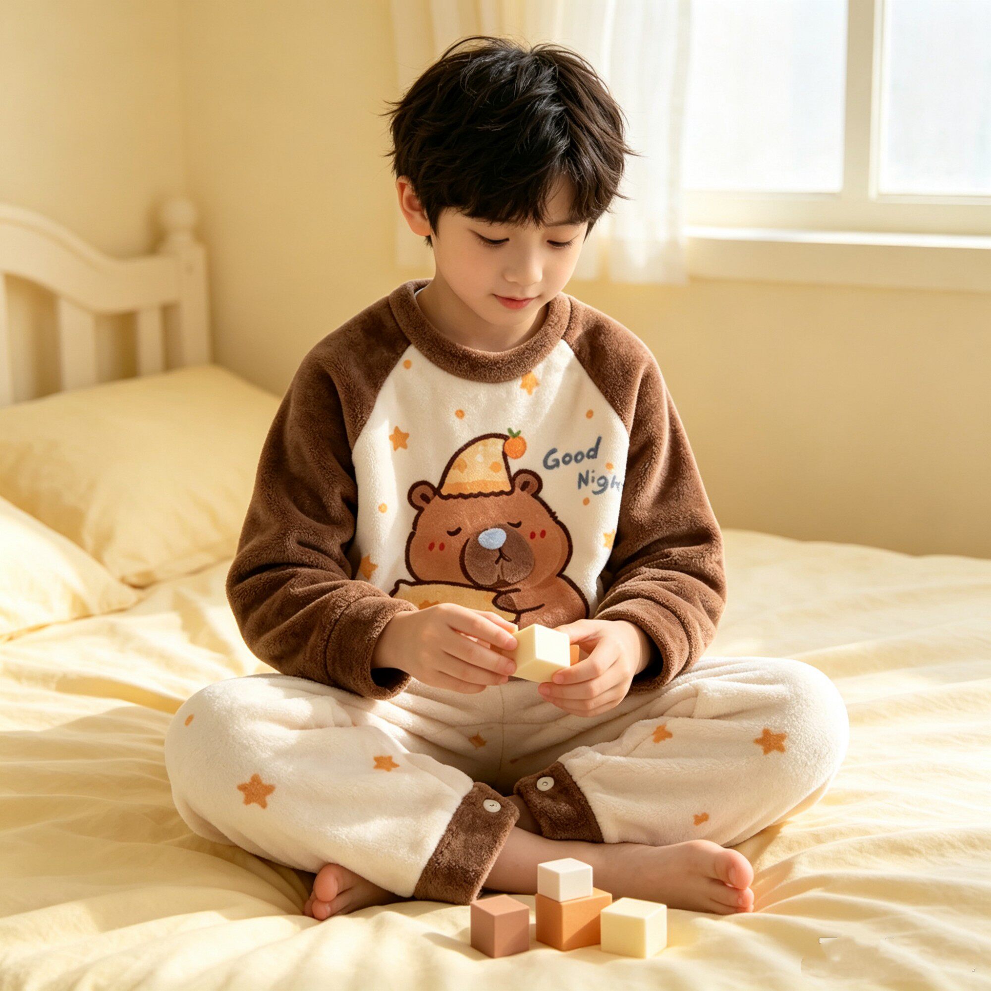 男童秋冬款珊瑚绒加厚姐姐冬季恐龙防踢儿童法兰绒小孩子连体睡衣