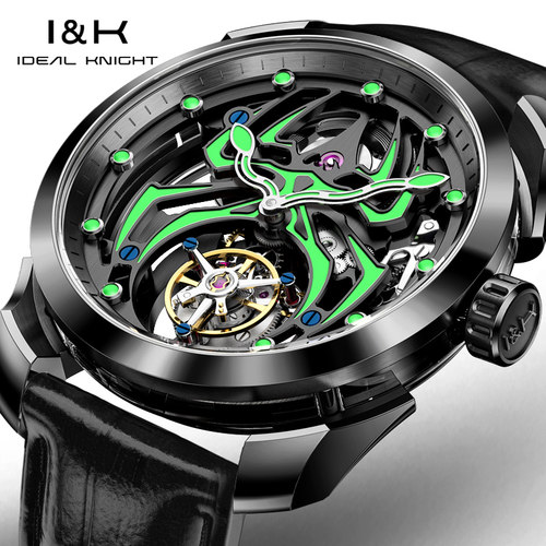 I&K理想正品牌真陀飞轮机械表名