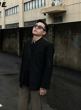 CNIE凡越【新中式外套】春秋休闲夹克立领小西服改良中山装男