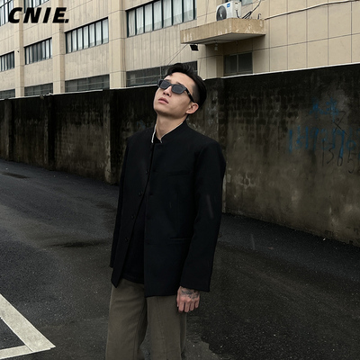 CNIE凡越【新中式外套】春秋休闲夹克立领小西服改良中山装男