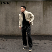 郑不凡CNIE凡越2025小个子男冬季 宽松直筒休闲蓝黑牛仔裤