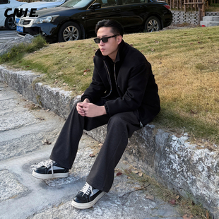 郑不凡CNIE凡越【加绒舒服】小个子男秋冬加绒直筒运动休闲卫裤