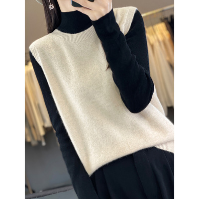 马甲背心外搭针织衫打底衫成衣圆