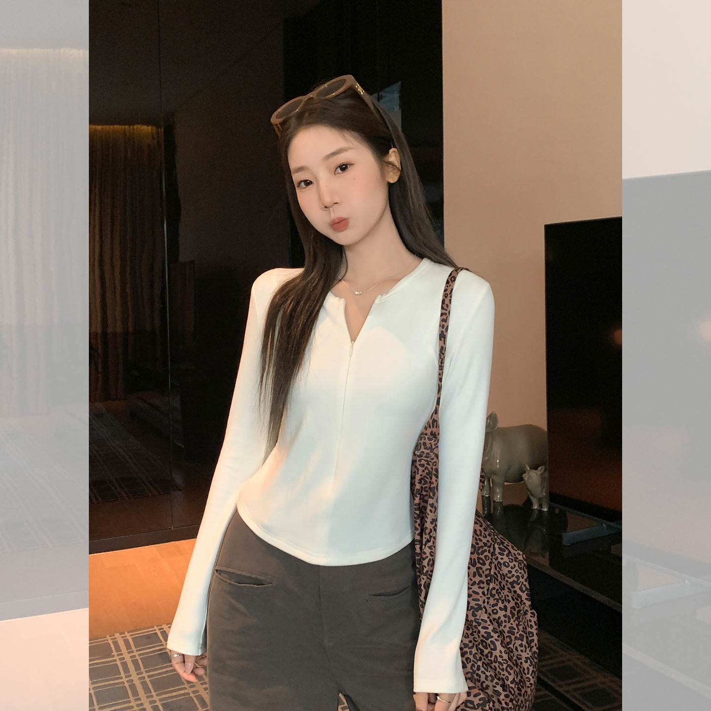 长袖休闲风其它新款米白色拉